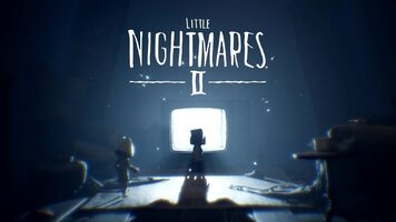Little Nightmares 2 paper bag boy standing in front of tv
