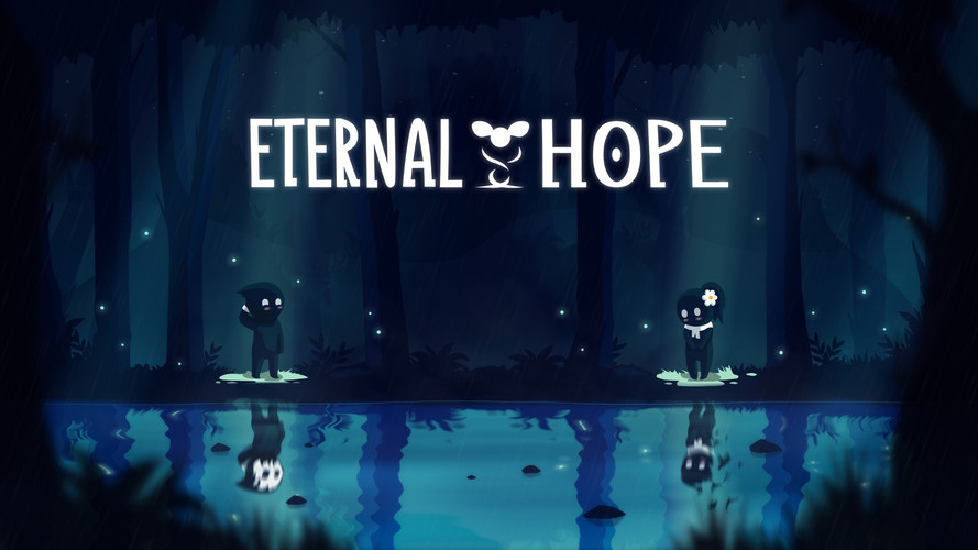 boy and girl of eternal hope in front of a lake