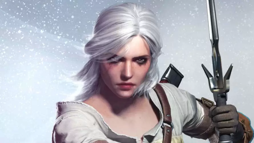 ciri from the witcher holding her sword