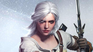ciri from the witcher holding her sword