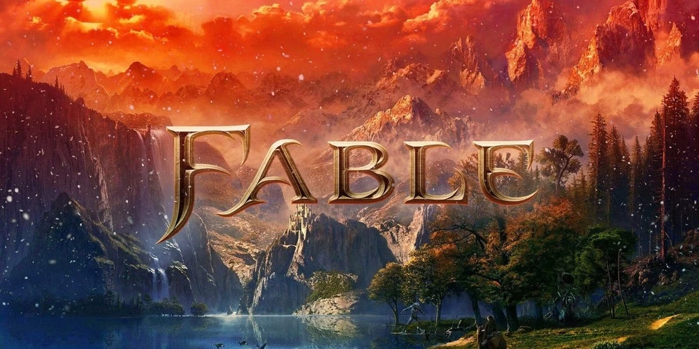 fable pretty cover with lake and mountains