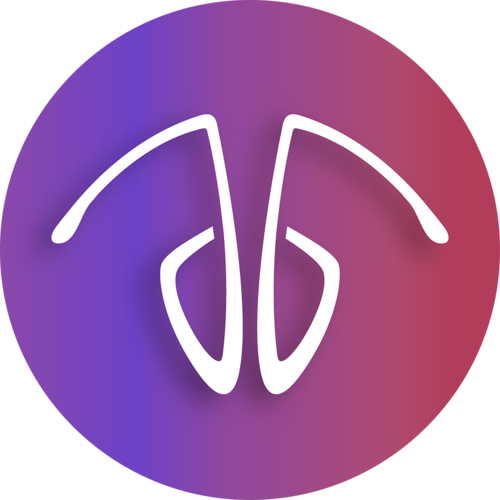 game medium white logo with gradient background