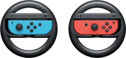 joy con wheel double with red and blue joy cons