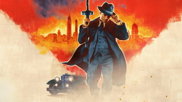 mafiozo holding his gun and hat mafiozo holding his gun and hat