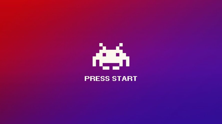 press start with cute alien thing