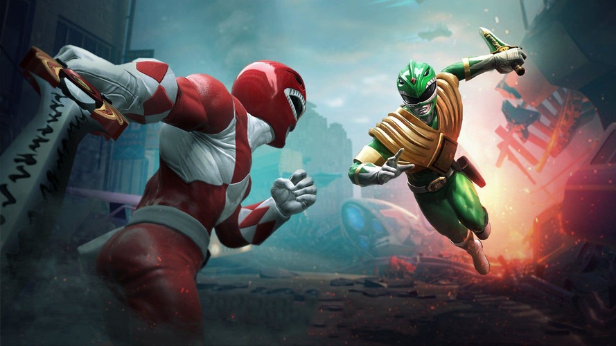 red vs green power ranger on battle of the grid