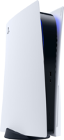 sony playstation 5 white with disc vertical front